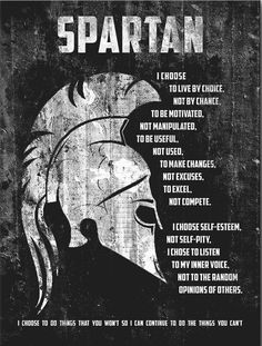 a poster with the words spartan on it