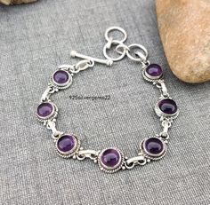 Sterling Silver Amethyst Bracelet With Gemstone, Silver Amethyst Bracelets Hallmarked, Silver Amethyst Bracelets, Hallmarked, Adjustable Amethyst Sterling Silver Bracelet, Handmade Sterling Silver Amethyst Bracelet, Handmade Amethyst Sterling Silver Bracelet, Handmade Sterling Silver Round Amethyst Bracelet, Purple Sterling Silver Round Bracelets, Purple Sterling Silver Round Bracelet