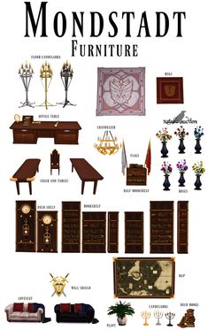 a poster with many different types of furniture