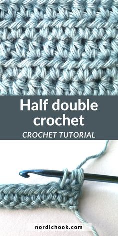 the half double crochet stitch is being worked on