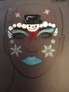 Snowman Face Paint, Winterwonder Land, Henna Paint, Paint Christmas, Painting Kids, Face Paints, Painting Winter