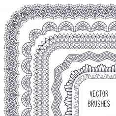 a set of decorative borders and dividers in black and white with the words, vector brushes