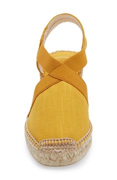 Sophistication and ease combine on this chic sandal from Toni Pons, a company that has been making stylish espadrilles for over 50 years. With a slingback strap that features elastic bands for a comfy, custom fit and a lightly padded footbed and flexible sole, you'll want to wear this linen sandal all summer long. Style Name:Toni Pons 'Ter' Slingback Espadrille Sandal (Women). Style Number: 1056901. Chic Slingback Sandals With Cushioned Footbed For Spring, Chic Closed Toe Slingback Sandals For Beach, Chic Cushioned Slingback Sandals For Spring, Chic Adjustable Slingback Sandals For Spring, Summer Slingback Heels With Woven Sole, Chic Summer Slingback Sandals With Cushioned Footbed, Chic Beach Slingback Sandals With Heel Strap, Chic Slingback Sandals With Heel Strap For Beach, Spring Adjustable Slingback Wedge Sandals