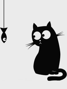 a black cat sitting on top of a floor next to a light bulb hanging from a wire