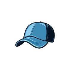 a blue baseball cap on a white background