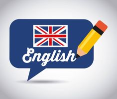 an english message with a pencil in the shape of a speech bubble that says english