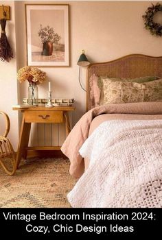 a bed room with a neatly made bed next to a desk and chair in front of it