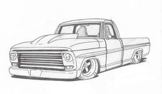 a drawing of a pickup truck with the hood up and front wheel drive wheels down