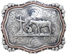 AndWest Vintage "Mission" Praying Cowboy Belt Buckle, Two Tone, hi-res Engraved Western Belt Buckles For Western-themed Events, Engraved Western Belt Buckles For Rodeo, Engraved Western Belt For Ranch, Western Style Engraved Belt For Ranch, Western Engraved Belts For Rodeo, Western Style Engraved Belts For Rodeo, Rustic Concho Belt Buckles For Rodeo, Silver Western Belt Buckles For Rodeo, Silver Belt Buckles For Rodeo