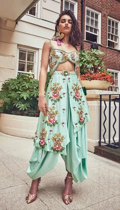 Mint Jumpsuit, Dhoti Jumpsuit, Papa Don't Preach, Mehendi Outfits, Indian Outfits Lehenga, Saree Bollywood, Salwar Designs, Salwar Kamiz, Indo Western Dress