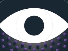 an eye with purple dots around it