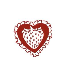 a heart shaped strawberry with two birds on it