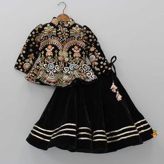 Indian Wear, Ethnic Wear for Girls | Little Muffet Black Velvet Top, Kids Dress Wear, Kids Dress Patterns, Baby Dress Design, Girls Frock Design, Kids Fashion Dress