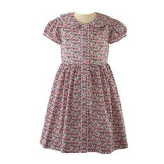 Rachel Riley Ditsy Floral Button Front Dress 2-Piece Set. Comes With Matching Bloomer That Can Worn As Shorts 100% Cotton Summer Dress-up Dresses With Buttons, Casual Cotton Dress With Peter Pan Collar, Playful Pink Cotton Floral Dress, Playful Pink Floral Cotton Dress, Fitted Multicolor Floral Dress, Spring Playdate Dresses With Buttons, Spring Dresses With Buttons For Playdate, Summer Dresses With Buttons For Dress-up, Spring Doll Collar Dress With Buttons