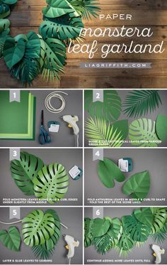 how to make paper monster leaf garland