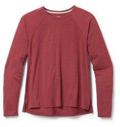 a women's long - sleeved top in red