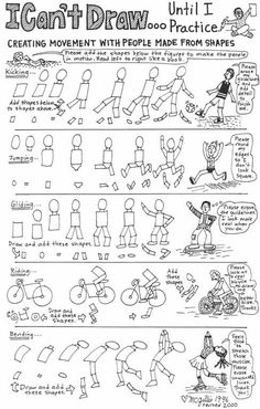 the instructions for how to draw children's cartoon characters with their own hands and feet