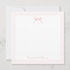 Cute Light Pink Bow and Stripes Border