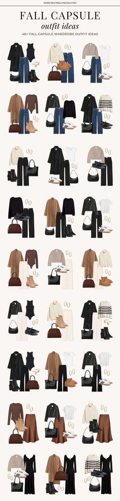 Create the perfect neutral fall capsule wardrobe with this fall style guide! I'm sharing 22 fall clothing essentials for chic and effortless fall style, plus over 40 cute and casual fall outfits for women you'll want to copy! | 2024 fall capsule wardrobe, fall outfit ideas, fall fashion, fall outfits 2024, fall wardrobe essentials, fall 2024 Minimalist Fashion Women Winter, Swedish Capsule Wardrobe, Long Sleeve Fall Outfits, H&m Capsule Wardrobe, Fall In The South Outfits, 2024 Fall Capsule Wardrobe, Modest University Outfits, Fall Capsule Wardrobe 2024, Casual Cute Fall Outfits