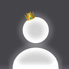 a snowman with a crown on top of it's head in the dark