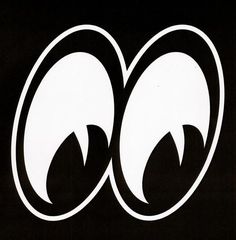 a black and white logo with two oval shapes in the center on a black background