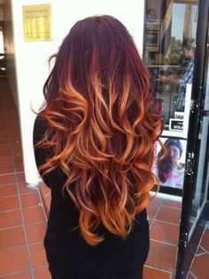 An auburn ombre is affectionately referred to as pumpkin spice hair! Auburn Ombre Hair, Hair Color Red Ombre, Best Ombre Hair, Red Ombre Hair, Brown Ombre Hair, Ombré Hair, Arm Tattoos, Ombre Hair Color, Auburn Hair