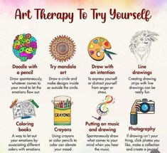 Art Relaxation Ideas, Art Therapy Challenge, Calming Drawings Art Therapy, Drawing For Relaxation, Art For Relaxation, Art Therapy Journaling, Art As Therapy, Creative Therapy Activities, Therapy Drawing Ideas