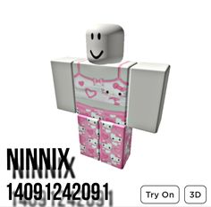 an image of a paper doll with hello kitty on it's chest and head