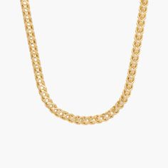 An everyday classic with timeless appeal, this super versatile 1.3mm Franco Chain in 14k yellow gold is a great piece for layering or wearing solo. We love it with everyday basics like your favorite tee, but it plays well with just about anything you choose to pair it with. Yellow Gold Curb Chain Jewelry For Layering, Classic 14k Gold Chain Necklace For Layering, Layering Yellow Gold Curb Chain Jewelry, Classic Curb Chain Necklace For Layering, Classic Gold Chain Jewelry For Layering, Minimalist Curb Chain Necklace For Layering, Timeless Yellow Gold Tarnish-resistant Chain Necklace, Dainty Everyday Curb Chain Necklace, Classic Everyday Chain Necklace With Delicate Chain