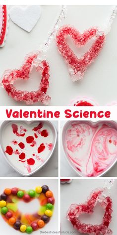 valentine's day science project for kids to make with candy and gummy hearts