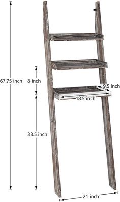 3-Tier Rustic Wood Over-The-Toilet Wall-Leaning Ladder Storage Shelves-MyGift Bathroom Ladder Shelf Towel Storage, Bathroom Storage Over Toilet Ladder, Over Toilet Storage Standing Shelves, Toilet Shelf Ladder, Towel Ladder With Shelf, Bathroom Storage Over Toilet Ladder Under $100, Bathroom Storage Ladder Above Toilet, Shelves Over Toilet Seat, Bathroom Ladder Shelf The Home Depot