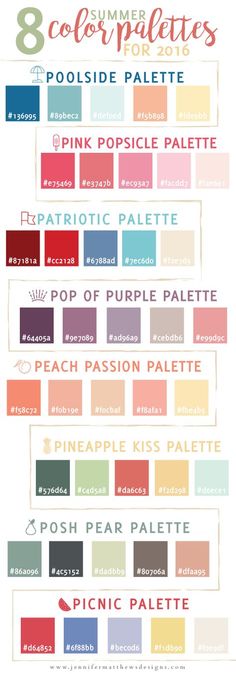 the color chart for different colors of paint