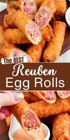 the best reuben egg rolls recipe is made with only three ingredients, and it's easy to make at home