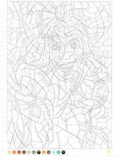 a coloring page with an image of the princess and frog