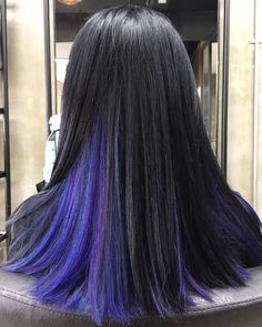 Under Hair Color Purple, Under Hair Dye Purple, Purple Hair Underneath, Purple Blue Hair, Purple And Blue Hair, Hair Color For Tan Skin, Hair Dyed Underneath