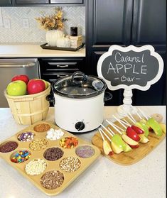 an image of apples and other foods in the kitchen