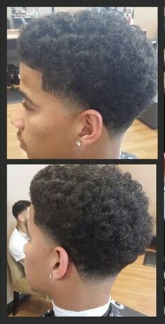 black male thot haircut - Google Search Blowout Haircut, Men With Curly Hair, Black Men Haircuts, Taper Fade, Black Men Hairstyles, Kids Hair Cuts