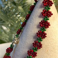 Get Into The Christmas Spirit With This Beautiful Green And Red Beaded Bracelet From Mooey Bracelets. Handmade In The United States, This Stackable Bracelet Is Perfect For Adding A Festive Touch To Any Outfit. The Beads Are Made Of High-Quality Czechoslovakian Glass And Feature A Charming Beaded Design. This Bracelet Is Ideal For Holiday Occasions And Can Be Worn As A Statement Piece Or Combined With Other Bracelets For A Chic, Trendy Look. The Bracelet Is New Without Tags And Contains No Signs Christmas Necklace Beaded, Holiday Party Beaded Jewelry, Christmas Holiday Beaded Bracelets With Colorful Beads, Festive Beaded Holiday Jewelry, Colorful Beads Christmas Gift Bracelets, Adjustable Beaded Christmas Bracelets, Colorful Beads Bracelet For Christmas Gift, Colorful Beads Bracelets For Christmas Holiday, Christmas Gift Bracelets With Colorful Beads