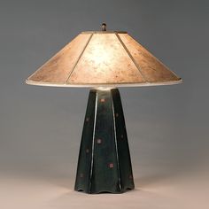 a lamp that is on top of a table