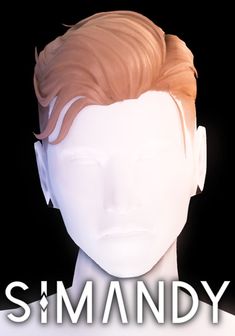 a white mannequin head with the words simandy in front of it