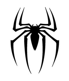 the spider logo is shown on a white background, with black lines running through it