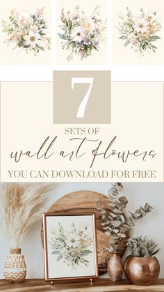 the 7 sets of wall art flowers you can use for free