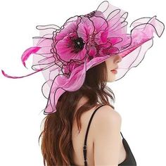 100% Polyesterfascinator Kentucky Derby Hat Is Meticulously Handcrafted By Us. Wide Brim Hat Have Beautiful Decorations: Flower, Feathers, Mesh Etc. The Flower Can Be Remove And You Can You Can Treat It As Fascinators. High Quality Tea Party Organza Sun Hat Adopt A Lightweight And Elegant Double Layered Material Design,Ultra Lightweight Materials Won't Make You Feel Heavy At Church Weddings,Your Skin From The Ultraviolet From Sunshine While Going Out.Sweatband Drawstring Adjuster Inside.Fascinat Kentucky Derby Hats Diy, Kentucky Derby Fascinator, Church Weddings, Summer Hats Beach, Run For The Roses, Beautiful Decorations, Church Hat, Bridal Hat, Flower Fascinator