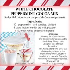 a recipe for white chocolate peppermint cocoa mix with instructions on how to make it