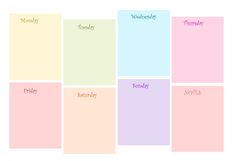 an image of a wall calendar with different colors