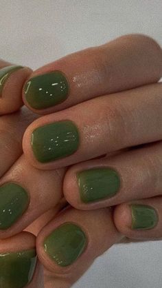 Gel Nail Strips, Green Nail, Minimalist Nails, Dream Nails, Fire Nails, Funky Nails, Types Of Nails, Short Acrylic Nails