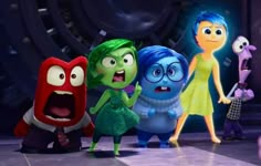 the characters from inside out in an animated scene