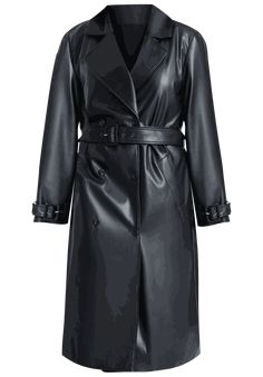 Wide Leg Faux Leather Pant | Eloquii Faux Leather Trench Coat, Night Out Tops, Dress With Collar, Dresses Date Night, Ruched Maxi Dress, Leather Pant, Leather Trench, Tights And Boots, Zippered Sweater