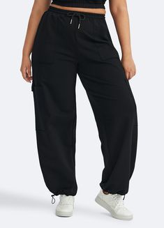 Embrace roomy wide legs and a stretchy fit for ultimate comfort, paired with a flattering high waist for added style. Whether it's grocery runs, lazy Sundays, or a casual hangout, these joggers have you covered in relaxed elegance. Dance Leggings, Relaxed Elegance, High Neck Bodysuit, Dance Pants, Crop Top Bra, Lazy Sunday, Racerback Bra, Short Leggings, Sports Top