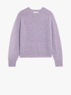 Lilac wool KENNEDI wool crew-neck jumper from MACKINTOSH featuring ribbed trim, crew neck and long sleeves. Winter Purple Sweater With Ribbed Cuffs, Long Sleeve Purple Sweater For Work, Purple Long Sleeve Sweater For Work, Lavender Crew Neck Sweater For Fall, Heather Sweater With Ribbed Cuffs For Winter, Winter Heather Crew Neck Sweater, Classic Purple Winter Tops, Purple Long Sleeve Sweater With Ribbed Cuffs, Fitted Purple Crew Neck Sweater